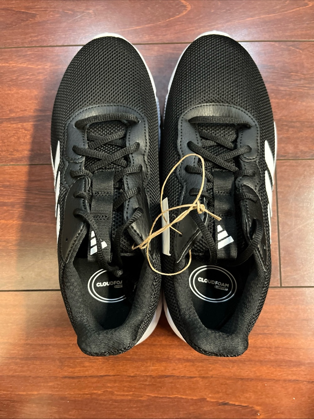Womens 8.5 Adidas Cloudfoam Flex - Laces Black Shoe Sneaker Walking Running New - Picture 3 of 16